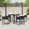 vidaXL Conjunto de Comedor de Jard&iacute;n 5 pcs Negro rat&aacute;n sint&eacute;tico