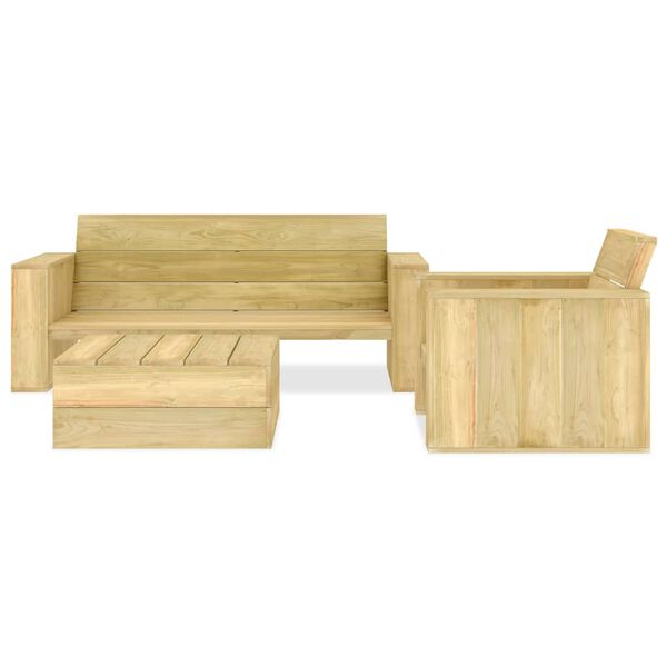 vidaXL Juego de muebles de jard&iacute;n 3 piezas madera de pino impregnada