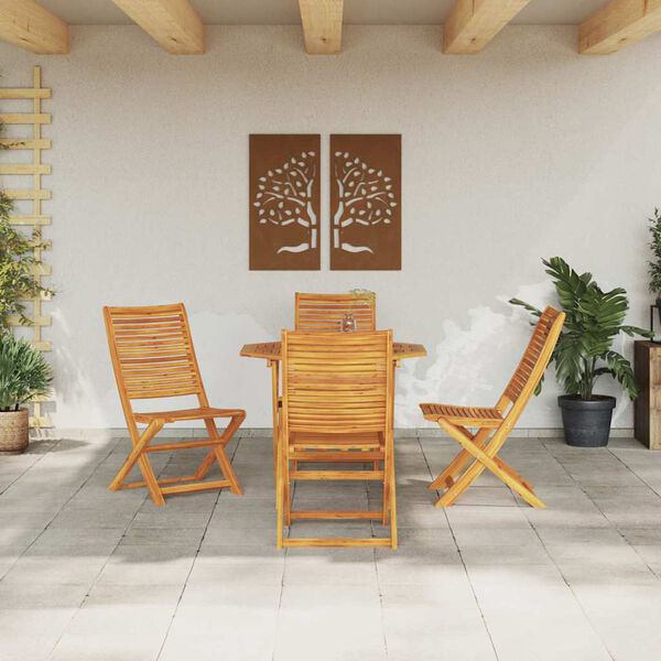 vidaXL Conjunto de Comedor de Jard&iacute;n 5 pcs Marr&oacute;n