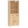vidaXL Aparador alto madera contrachapada color roble 69,5x34x180 cm