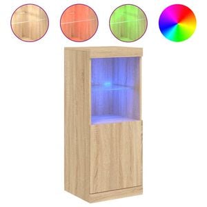 vidaXL Aparador con luces LED roble Sonoma 41x37x100 cm