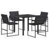 vidaXL Conjunto de Comedor de Jard&iacute;n 5 uds. Negro y Gris oscuro