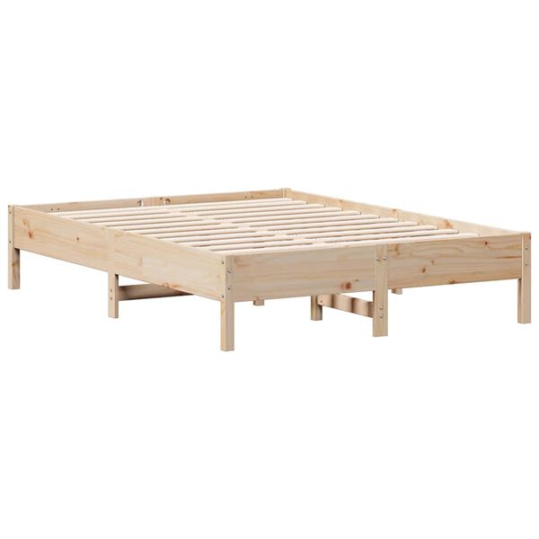 vidaXL Estructura de cama sin colch&oacute;n madera maciza de pino 140x190 cm