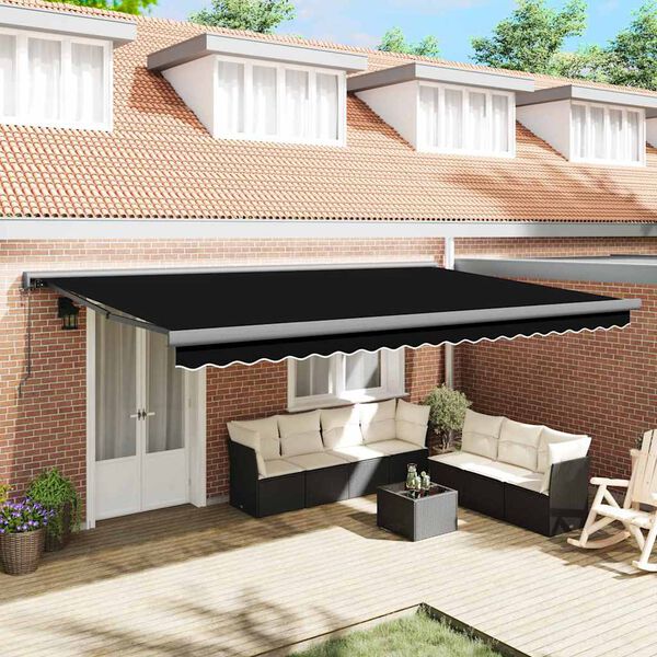 vidaXL Toldo Negro 500 x 300 x 165 cm Poli&eacute;ster y Aluminio