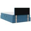 vidaXL Cama con almacenamiento y LED Azul 120 x 190 cm Terciopelo