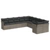 vidaXL Set de sof&aacute;s de jard&iacute;n 10 pzas con cojines rat&aacute;n sint&eacute;tico gris