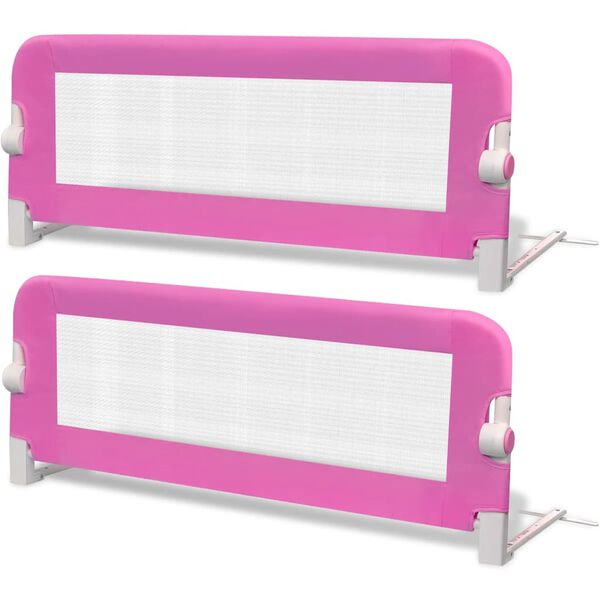 vidaXL Barandilla de seguridad cama de niño 2 uds rosa 102x42 cm