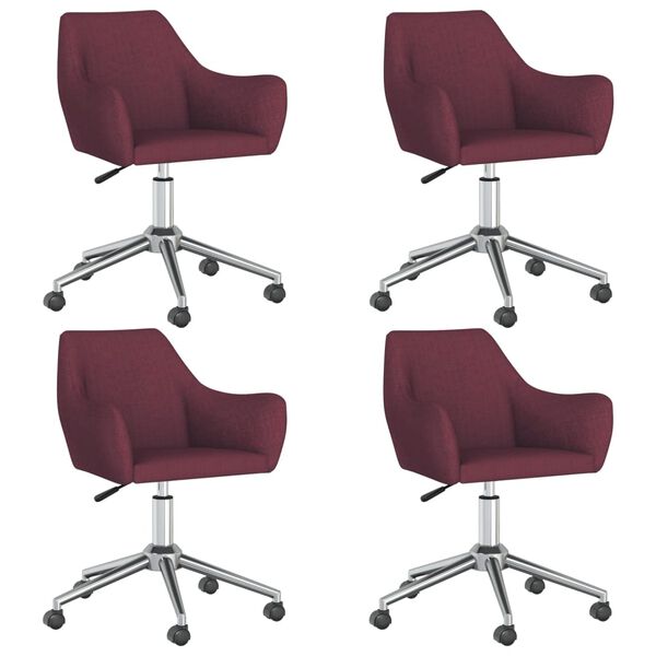 vidaXL Sillas de comedor giratorias 4 unidades tela morada