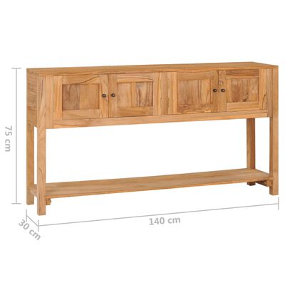 vidaXL Aparador de madera maciza de teca 140x30x75 cm