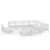 vidaXL Juego de muebles de jard&iacute;n 11 piezas madera maciza pino blanco