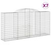 vidaXL Cestas gaviones 7 uds forma de arco hierro 300x50x140/160 cm