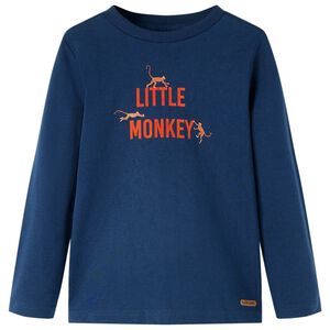 vidaXL Camiseta infantil de manga larga azul marino 92