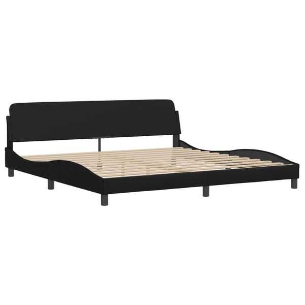 vidaXL Estructura de cama Dover cuero sint&eacute;tico negro 193x203cm