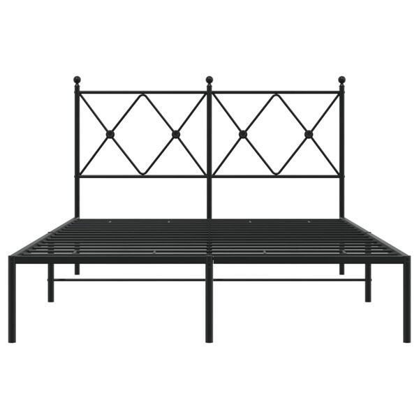 vidaXL Estructura cama sin colch&oacute;n con cabecero metal negro 120x190 cm