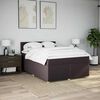 vidaXL Cama box spring con colch&oacute;n tela marr&oacute;n oscuro 140x190 cm