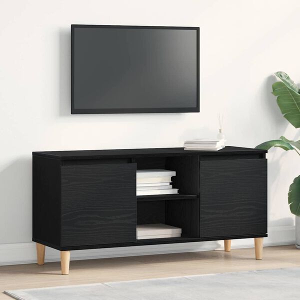 vidaXL Gabinete de TV Roble Negro 102 x 35 x 50 cm