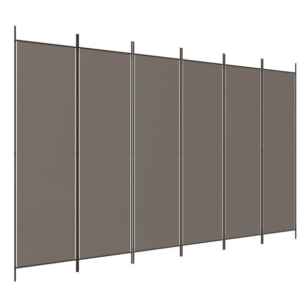 vidaXL Biombo divisor de 6 paneles de tela gris antracita 300x220 cm