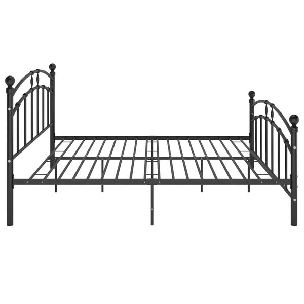 vidaXL Estructura cama con cabecero sin colch&oacute;n metal negro 160x200 cm