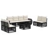 vidaXL Conjunto de sof&aacute;s de jard&iacute;n 9 uds. Negro y Blanco Crema