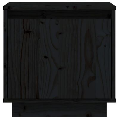 vidaXL Mesita de noche de madera maciza de pino negro 40x30x40 cm