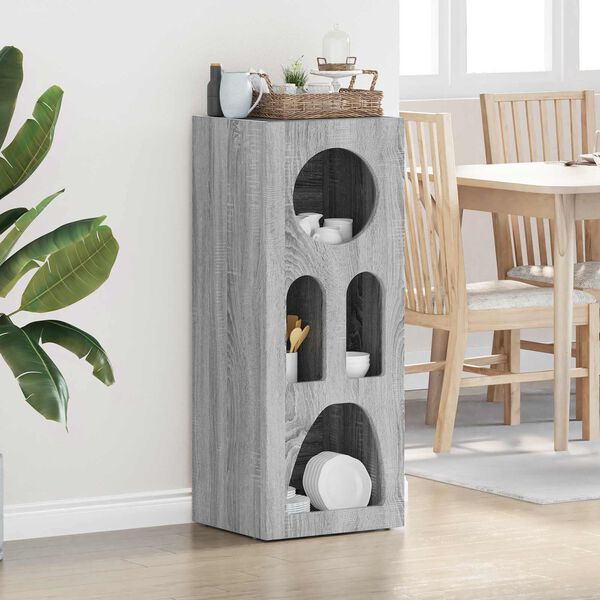 vidaXL Aparador Gris Sonoma 40 x 35 x 100.5 cm Madera de ingenier&iacute;a