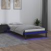 vidaXL Estructura de cama con LED madera maciza gris 100x200 cm
