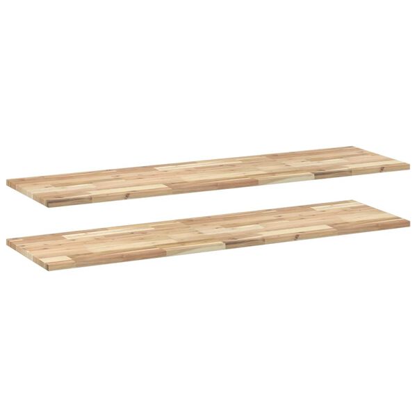 vidaXL Estantes flotantes 2 uds madera acacia sin tratar 120x40x2 cm