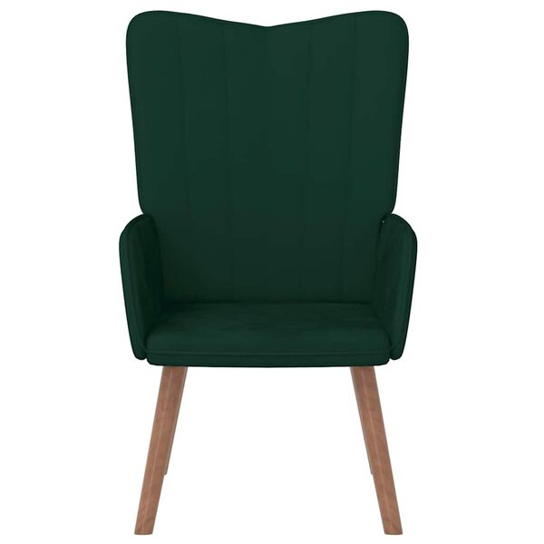 vidaXL Silla de relajación de terciopelo verde oscuro