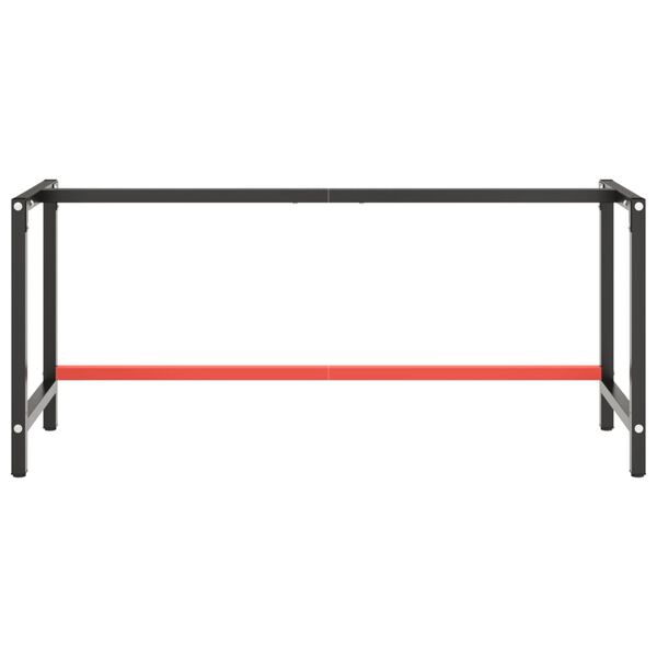 vidaXL Estructura banco de trabajo metal negro y rojo mate 180x57x79cm