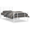 vidaXL Estructura cama sin colch&oacute;n con estribo metal blanco 107x203 cm