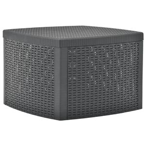vidaXL Mesa auxiliar de pl&aacute;stico gris antracita 54x54x36,5 cm