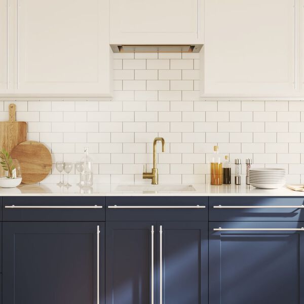 vidaXL Tiradores para armarios 10 uds acero inoxidable plateado 480 mm