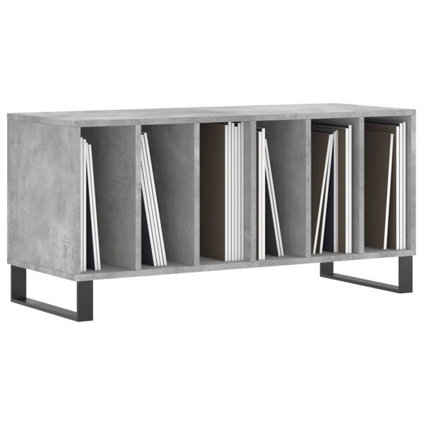 vidaXL Mueble discos madera contrachapada gris hormig&oacute;n 100x38x48 cm