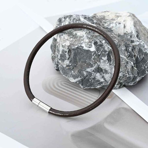 vidaXL Cord&oacute;n de cuero Marr&oacute;n Oscuro &Oslash;5 mm x 50 m Cuero