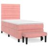 vidaXL Cama box spring con colch&oacute;n terciopelo rosa 90x190 cm
