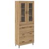 vidaXL Aparador alto 2 pcs Roble artisan 69,5 x 34 x 180 cm