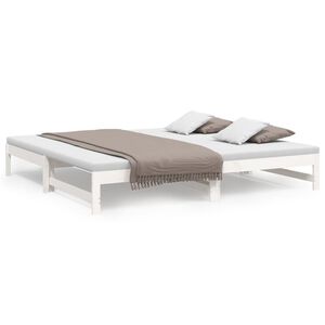 vidaXL Sof&aacute; cama extra&iacute;ble madera maciza de pino blanco 2x(80x200) cm