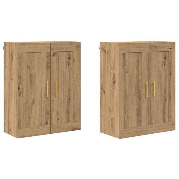 vidaXL Mueble de pared 2 pcs Roble artesanal 69,5 x 34 x 90 cm