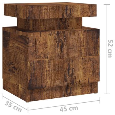 vidaXL Mesita de noche madera de ingeniería roble ahumado 45x35x52 cm