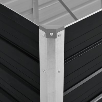 vidaXL Arriate de acero galvanizado gris antracita 160x40x77 cm