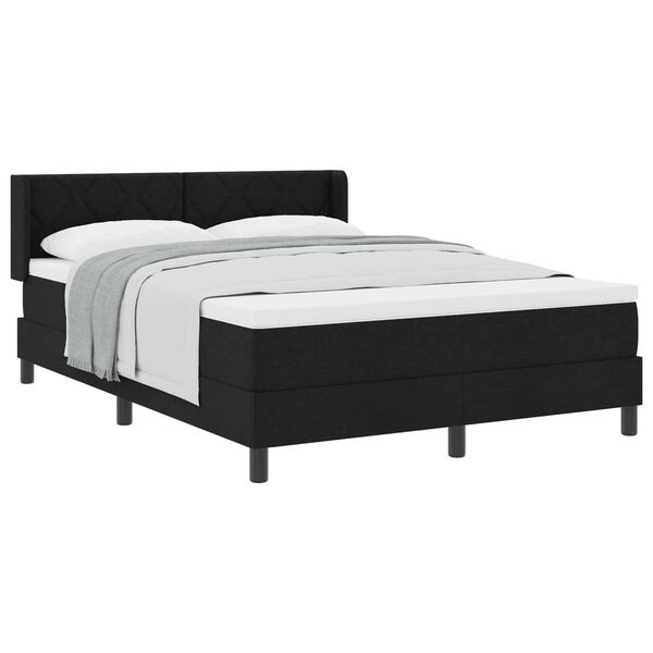 vidaXL Cama tipo Box Spring con colch&oacute;n Negro 200 x 160 cm Poli&eacute;ster