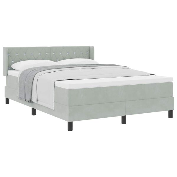 vidaXL Cama tipo Box Spring Gris Claro 200 x 140 cm Terciopelo