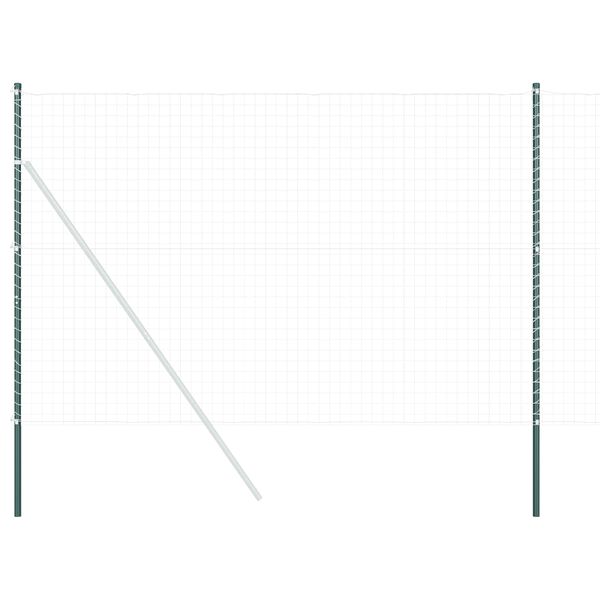 vidaXL Poste de Valla 2 pcs Verde Acero con recubrimiento en polvo