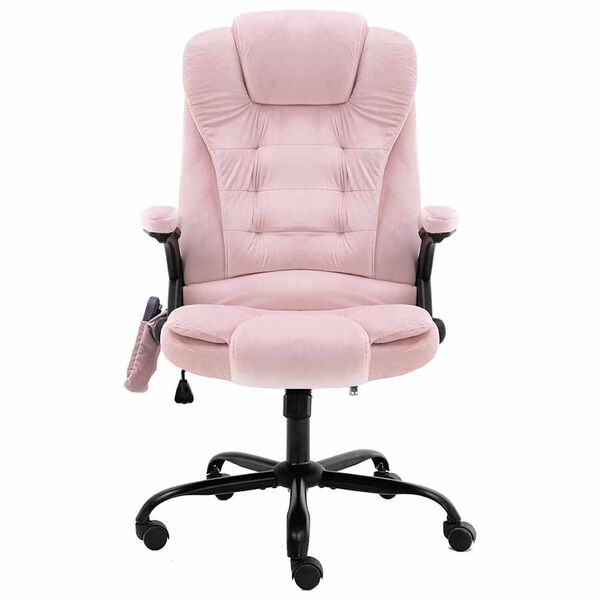 vidaXL Sill&oacute;n de oficina de masaje terciopelo rosa
