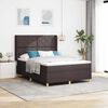 vidaXL Cama tipo Box Spring con colch&oacute;n Marr&oacute;n 160 x 200 cm tela