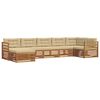 vidaXL Conjunto de sof&aacute;s de exterior 7 uds. Natural y Beige