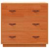 vidaXL Aparador de madera maciza de pino marrón cera 80x40x75 cm