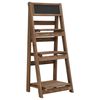 vidaXL Soporte para plantas de 3 niveles y pizarra madera maciza abeto