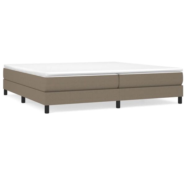 vidaXL Cama box spring con colch&oacute;n tela gris taupe 200x200 cm
