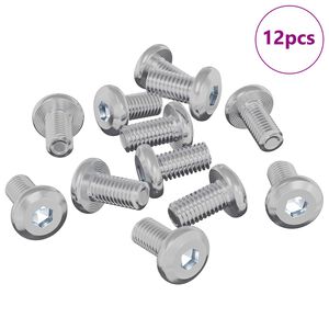 vidaXL Tornillo de Bloqueo Liso 12 pcs Plateado M6 x 12 mm Acero